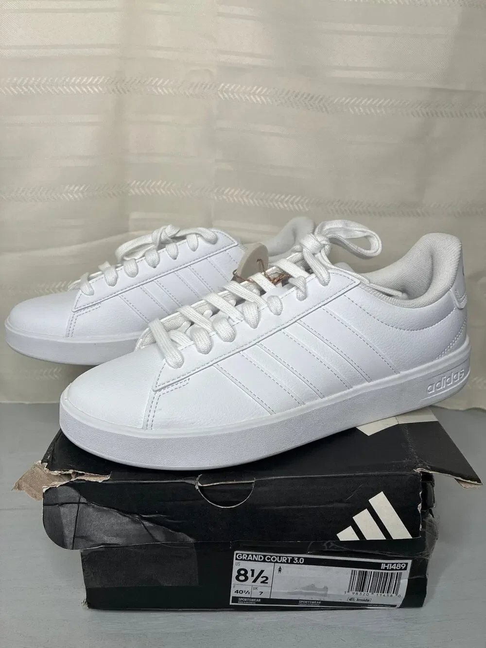 Adidas Grand Court 3.0 Sneakers White Womens Size 8.5 Cloudfoam